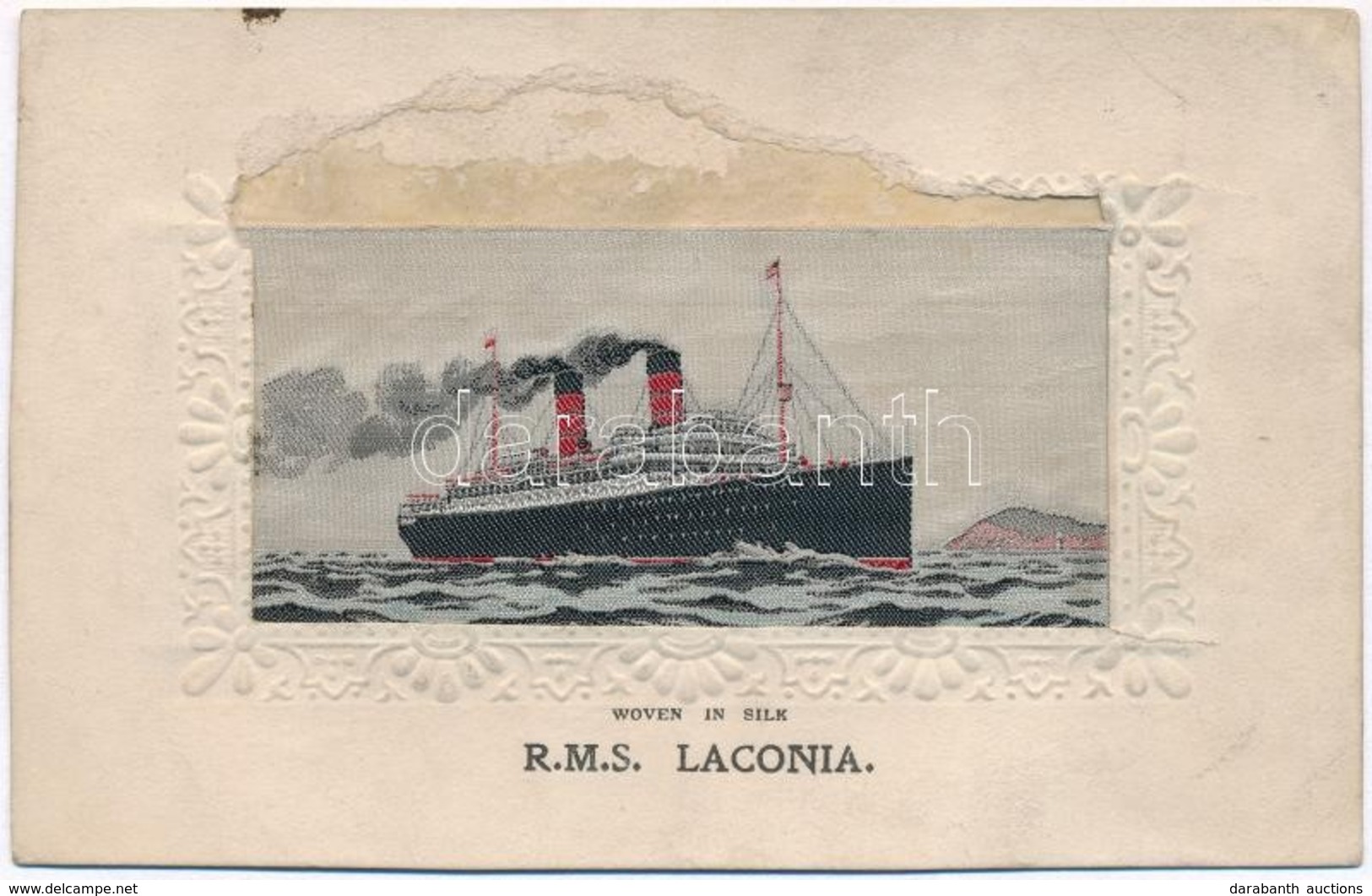 ** T4 RMS Laconia. Woven In Silk. Silk Card (cut) - Sin Clasificación