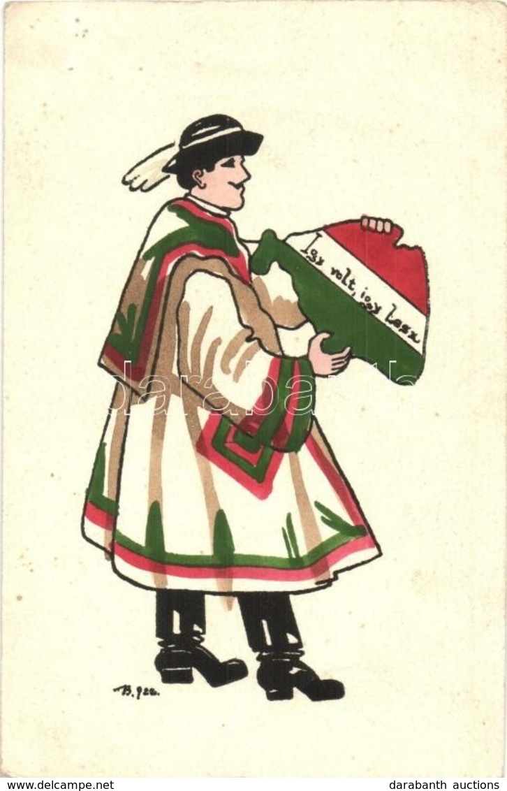 * T2/T3 Így Volt, így Lesz! Irredenta Tusrajz, M?vészlap / Hungarian Irredenta Art Postcard. S: B. 1922  (EK) - Non Classés