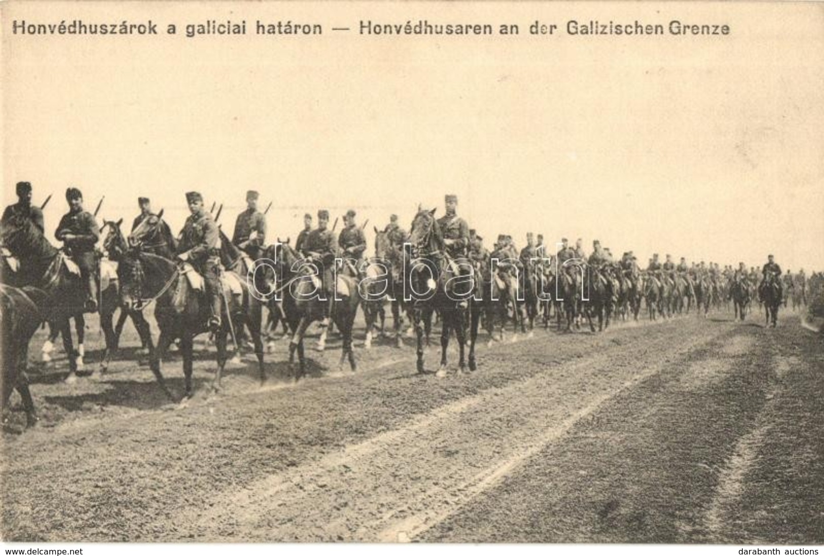 ** T1/T2 1914 Honvéd Huszárok A Galíciai Határon, Hátoldalon Héber újévi Köszönt?. Pro Patria, A Bánat és Nyomor Enyhíté - Ohne Zuordnung