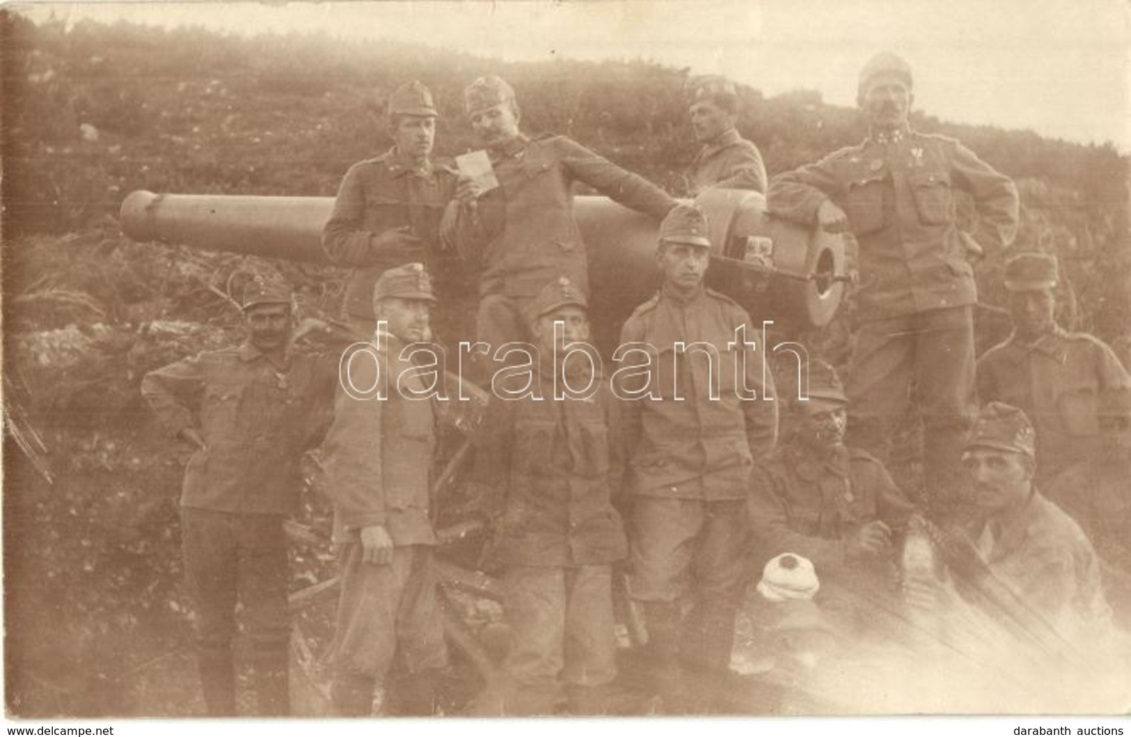 ** T2 1917 15 Cm Kaliber? ágyú, Els? Világháborús Osztrák-magyar Katonákkal /  15 Cm Cannon With WWI K.u.K. Military Sol - Sin Clasificación