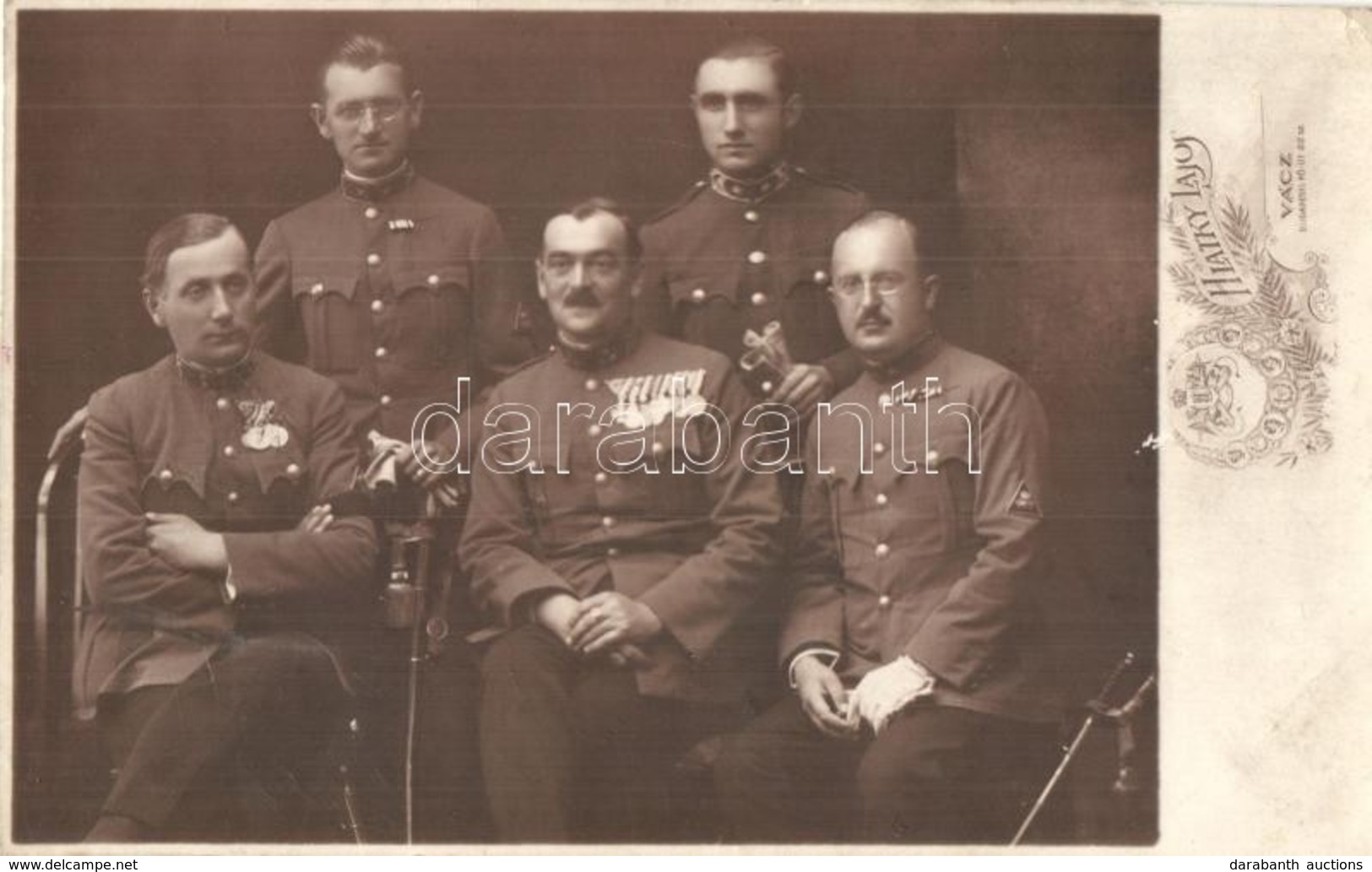 ** T2/T3 Osztrák-magyar Katonák Csoportképe Karddal és Kitüntetésekkel / WWI Austro-Hungarian K.u.K. Military Group Phot - Sin Clasificación