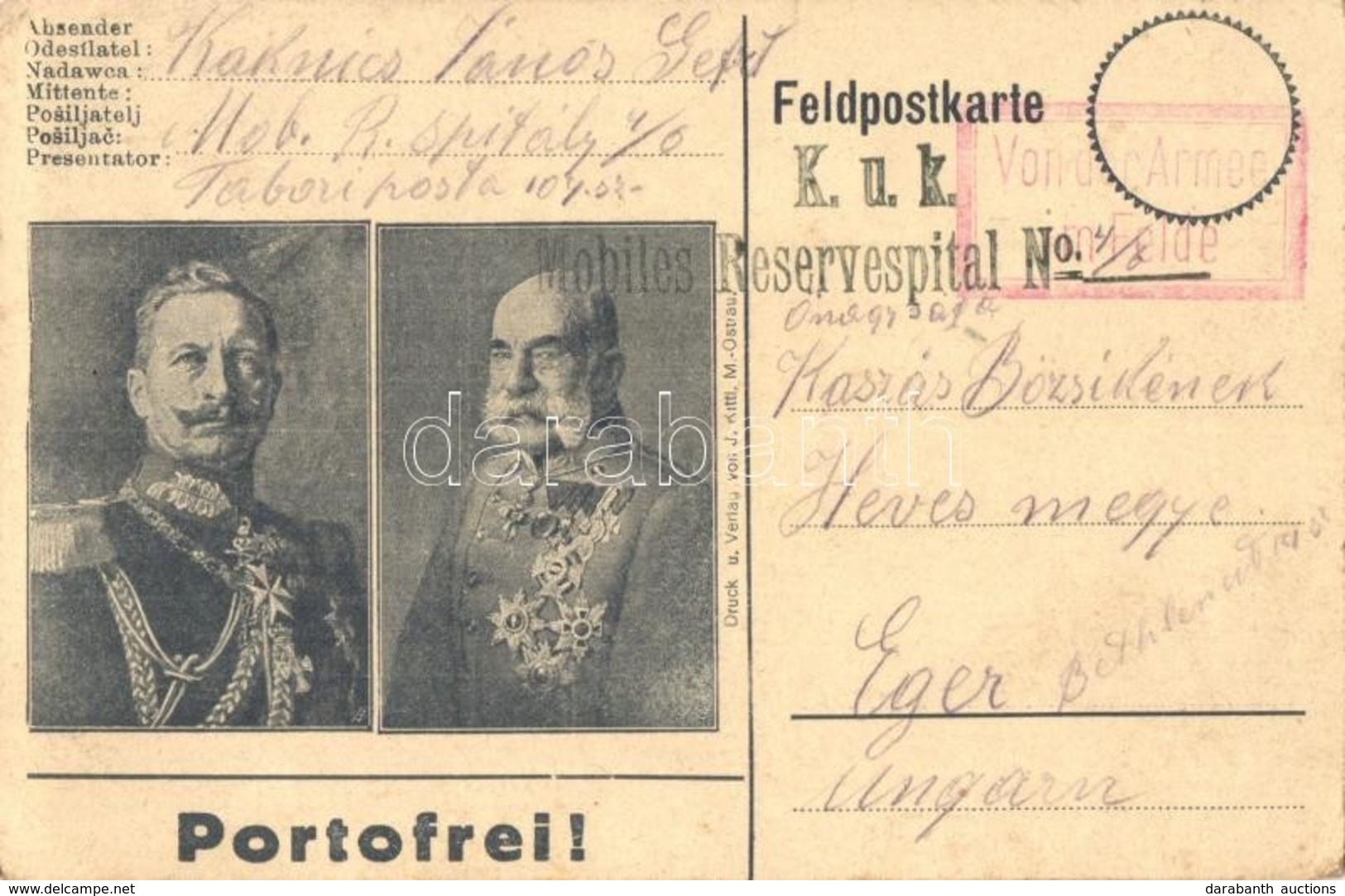 T2/T3 1915 II. Vilmos Német Császár, Ferenc József, Viribus Unitis. Tábori Postai Levelez?lap / WWI Wilhelm II, Franz Jo - Sin Clasificación