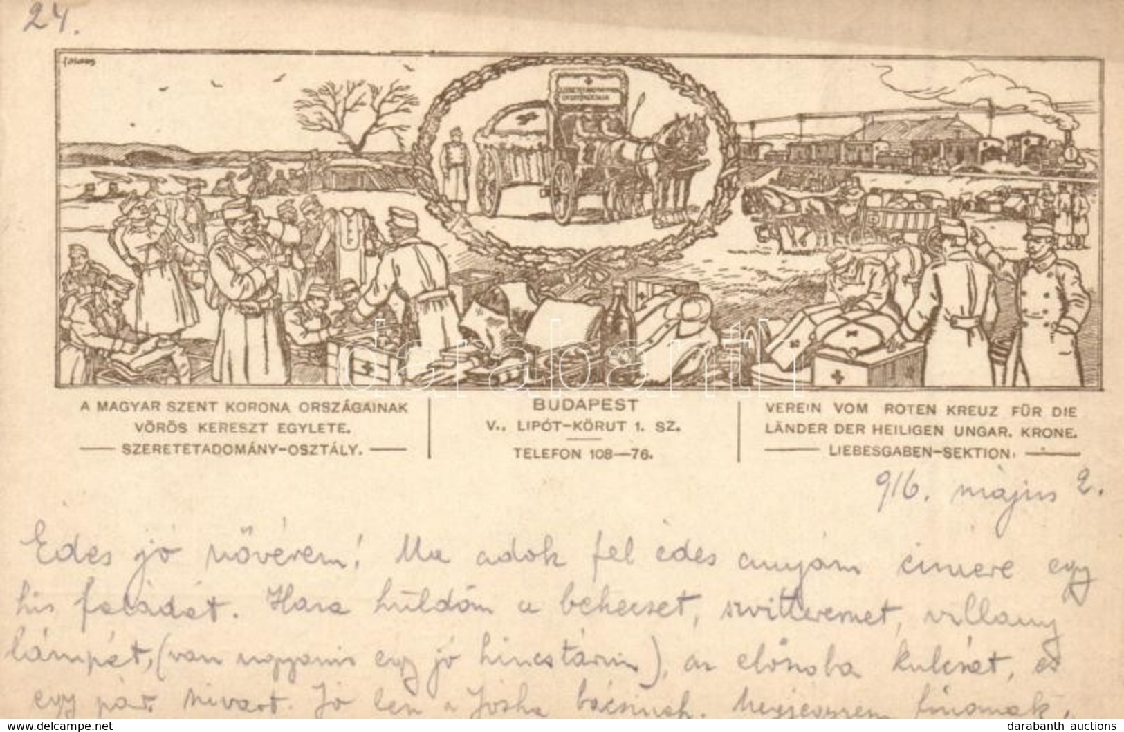 T2 A Magyar Szent Korona Országainak Vöröskereszt Egylete, Szeretetadomány Osztály. Budapest XIII. Lipót Körút 1. / Hung - Ohne Zuordnung