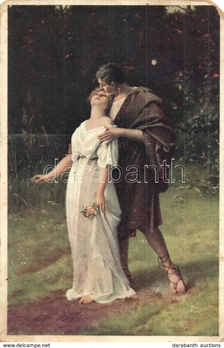 * T4 'Der Erste Kuss' / 'The First Kiss', Romantic Couple, Art Postcard, S: Schroedter (EM) - Ohne Zuordnung