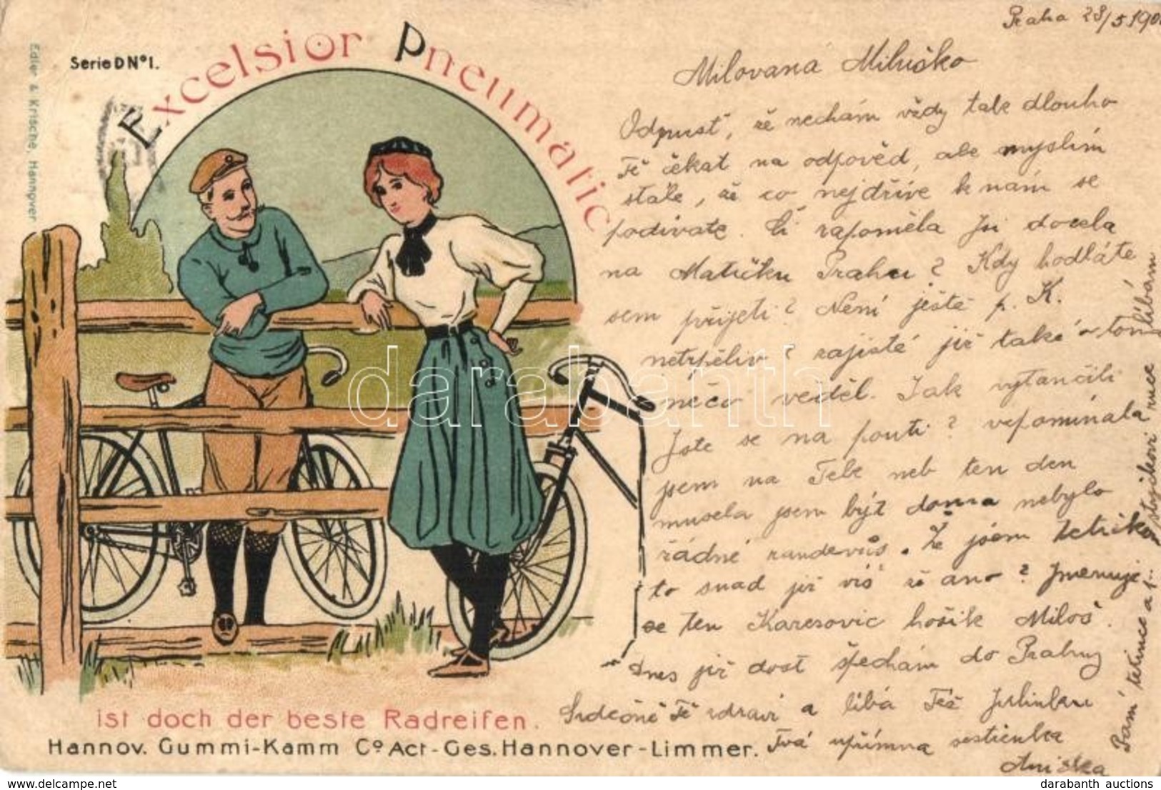 * T2/T3 1900 Excelsior Pneumatic. Hannov. Gummi-Kamm Co. Act-Ges. Hannover-Limmer / German Bicycle And Tire Shop Adverti - Sin Clasificación