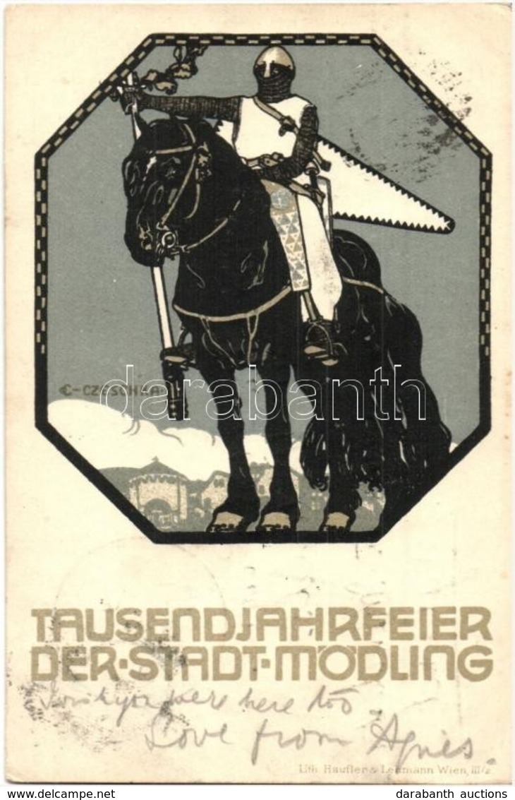 T2/T3 Tausendjahrfeier Der Stadt Mödling / Millennium Of The City Of Mödling. Advertisement Art Postcard. Litho Haufler  - Sin Clasificación