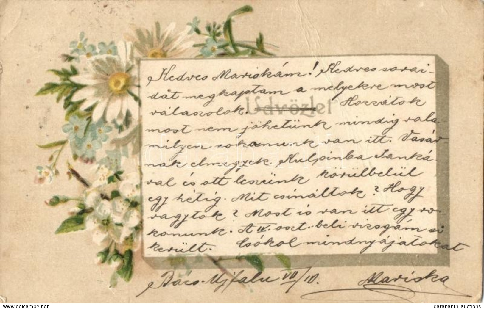 T2/T3 1901 Floral Litho Greeting Card (EK) - Unclassified