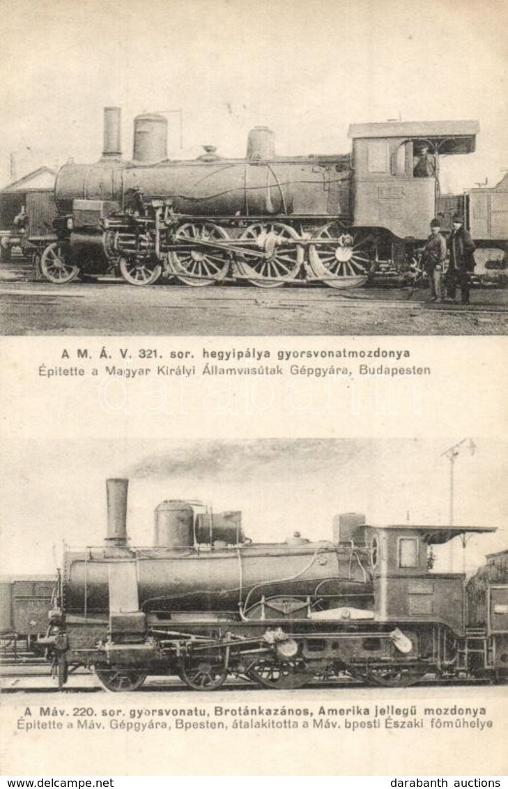 ** T1/T2 MÁV 321. Sor. Hegyipálya Gyorsvonatmozdonya és MÁV 220. Sor. Gyorsvonatú, Brotán-kazános Amerikai Jelleg? Mozdo - Sin Clasificación