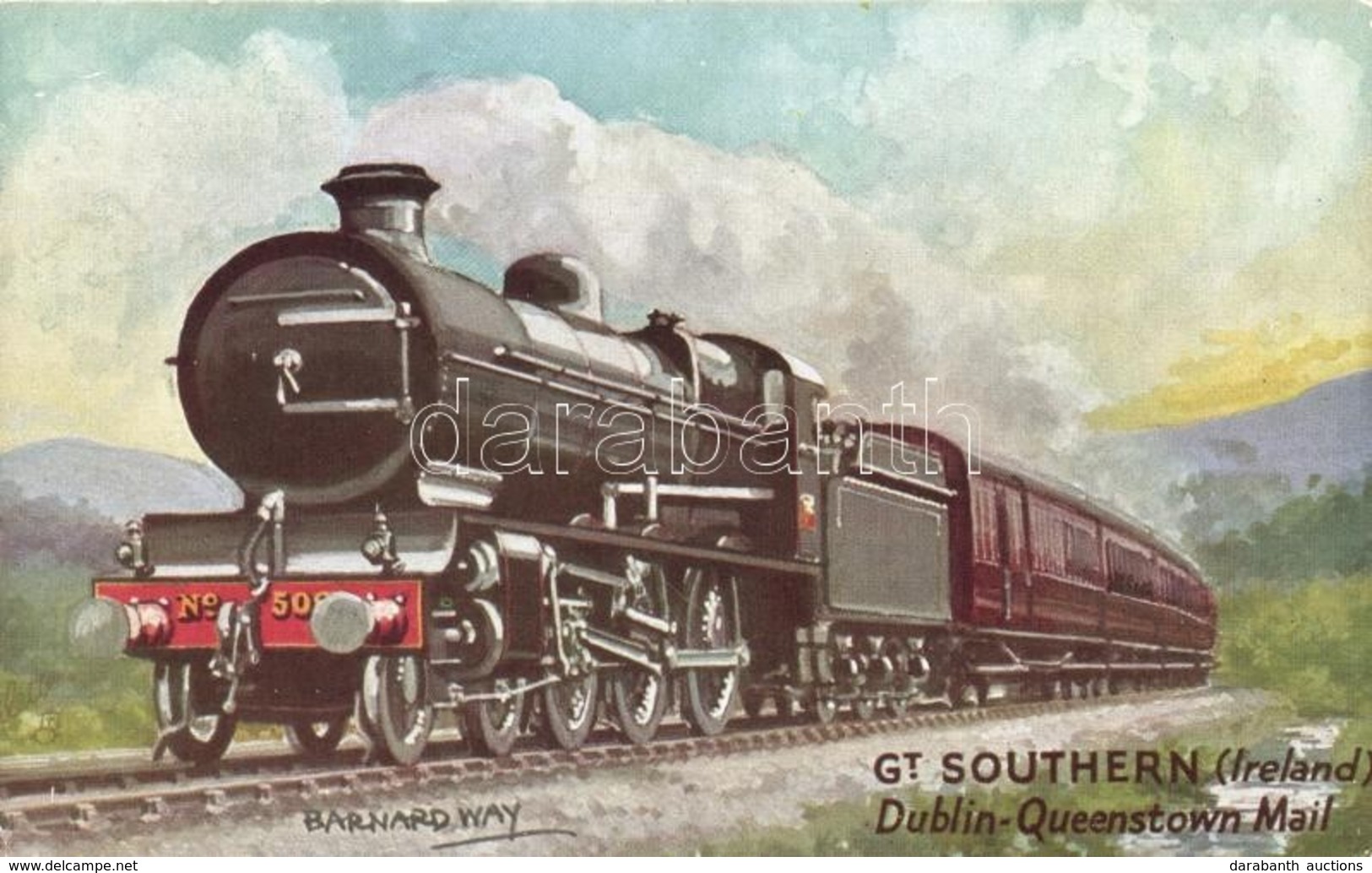 ** T2 Gt. Southern, Dublin-Queenstown Mail, 'Famous Expresses' Raphael Tuck & Sons 'Oilette' Postcard No. 3569. S: Barna - Non Classés