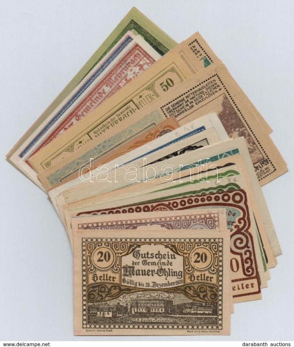 Ausztria 1920-1921. 30db-os Papír Szükségpénz Tétel T:I,I- Austria 1920-1921. 30pcs Of Paper Necessity Notes C:UNC,AU - Unclassified