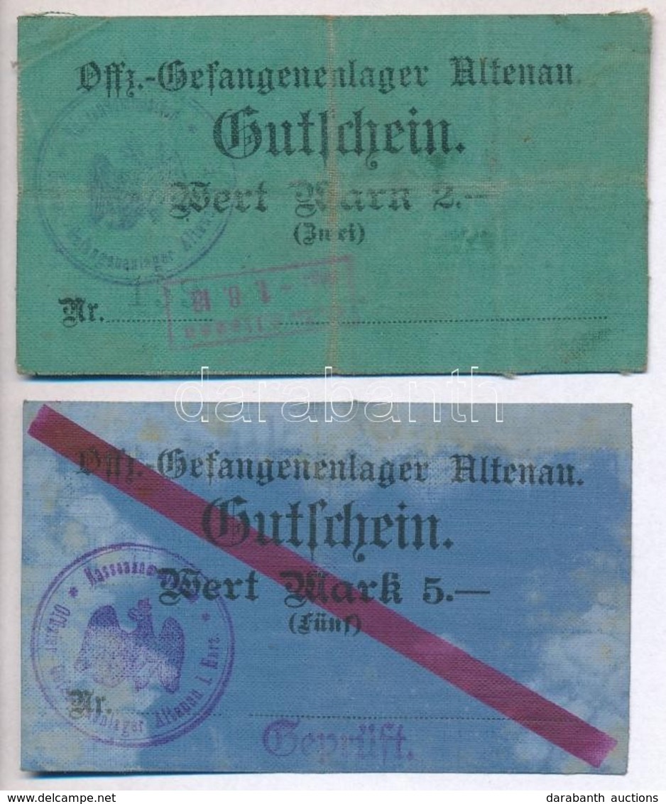Német Birodalom / Altenau Tiszti Hadifogolytábor ~1918. 2M + 5M T:II,III - Ohne Zuordnung