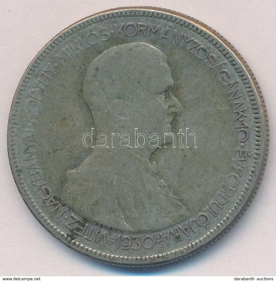 1930. 5P Ag 'Horthy Jobbra' T:3 
Adamo P8 - Sin Clasificación