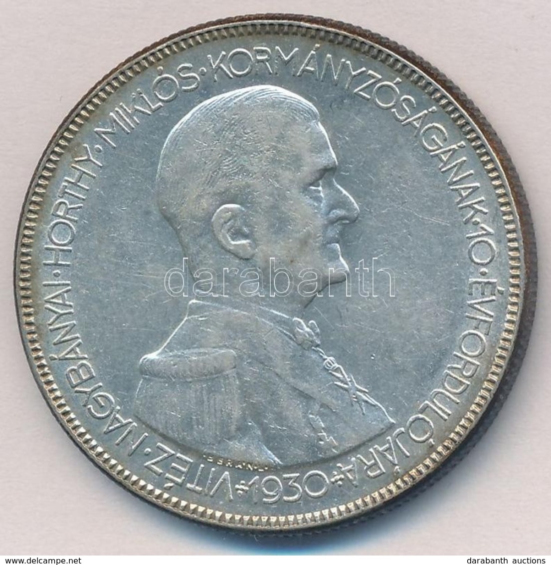 1930. 5P Ag 'Horthy Jobbra' T:2- Patina
Adamo P8 - Ohne Zuordnung