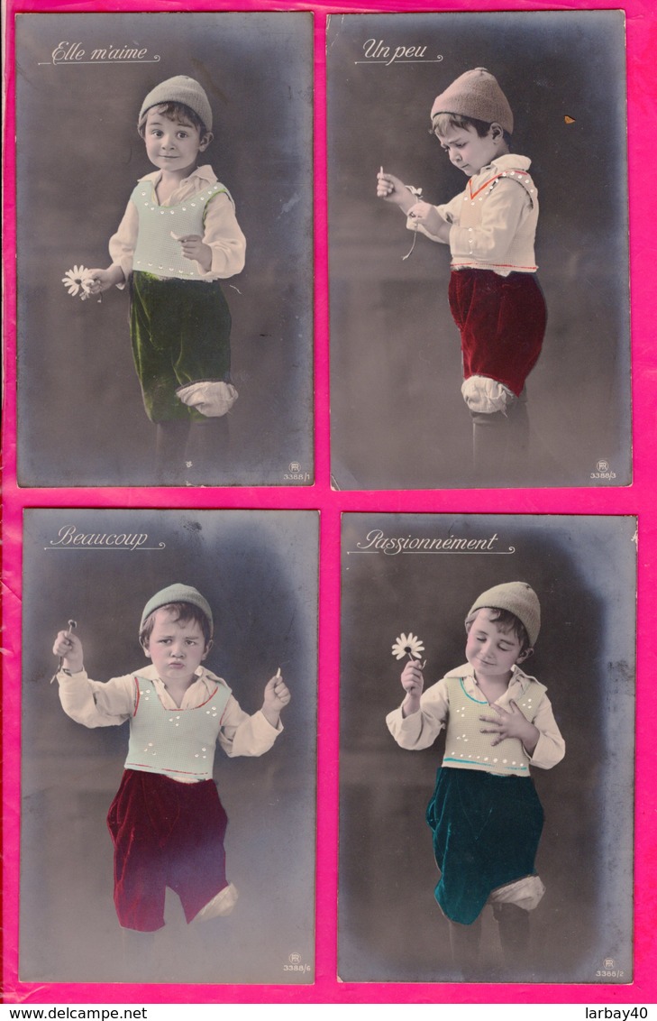 6 Cpa Serie   Cartes Postales Ancienne    - Enfant Elle M Aime Un Peu Beaucoup - Szenen & Landschaften