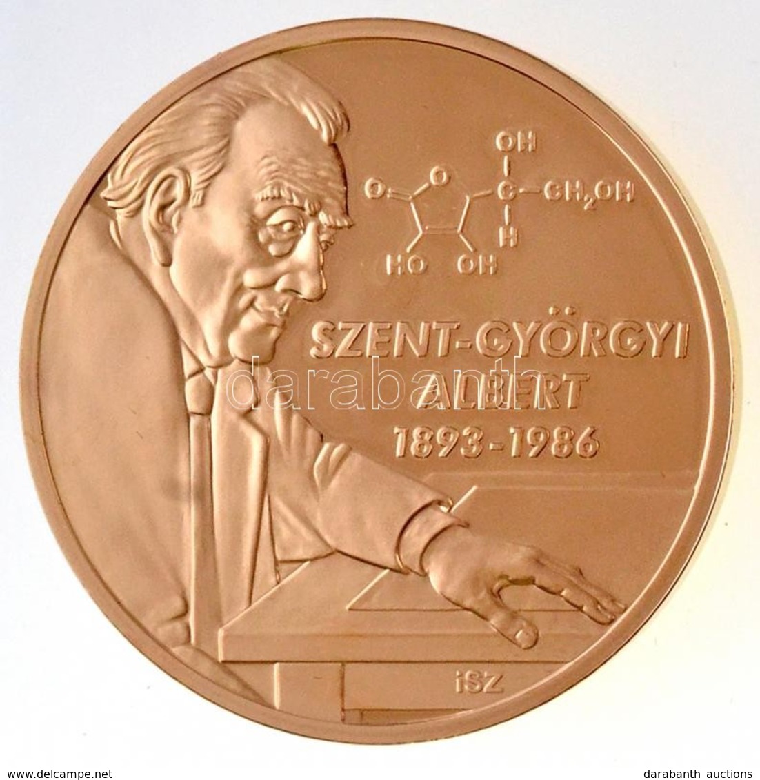 Ifj. Szlávics László (1959-) 2011. 'Nagy Magyarok / Szent-Györgyi Albert 1893-1985' Aranyozott Cu Emlékérem (40mm) T:PP - Sin Clasificación