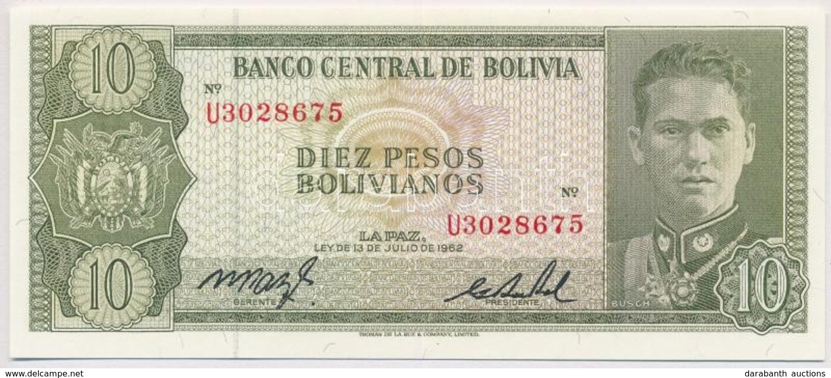 Bolívia 1962. 10P T:I
Bolivia 1962. 10 Pesos C:UNC
Krause 154 - Ohne Zuordnung