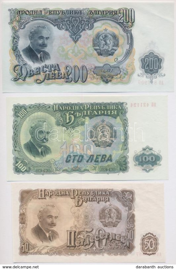 Bulgária 1951. 3L + 5L + 10L + 25L + 50L + 100L + 200L T:I,I- 3L-án Fo.
Bulgaria 1951. 3 Leva + 5 Leva + 10 Leva + 25 Le - Ohne Zuordnung