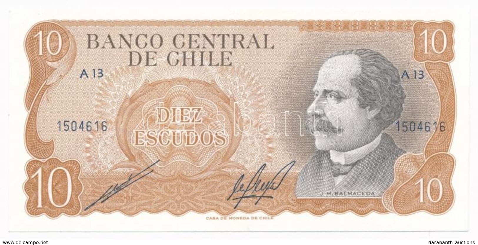 Chile ~1970. 10E T:I
Chile ~1970. 10 Escudos C:UNC
Krause 143 - Sin Clasificación