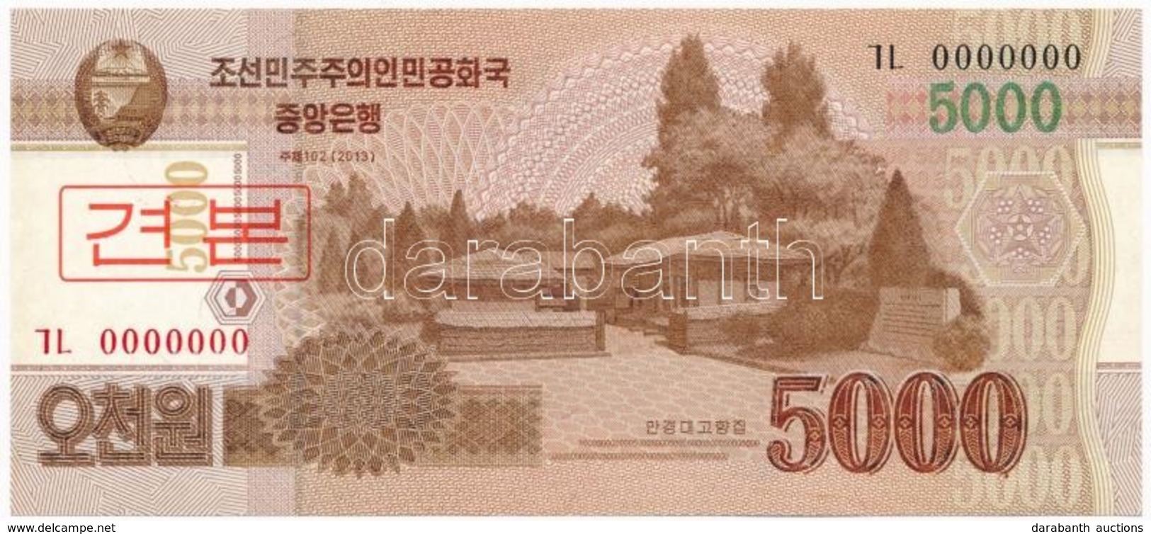 Észak-Korea 2013. 5000W 'MINTA' T:I
North Korea 2013. 5000 Won 'SPECIMEN' C:UNC - Ohne Zuordnung