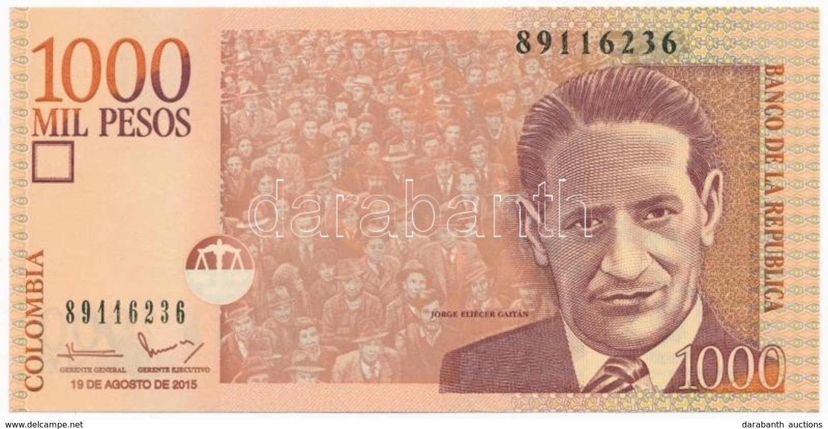 Kolumbia 2015. 1000P T:I
Colombia 2015. 1000 Pesos C:UNC - Ohne Zuordnung