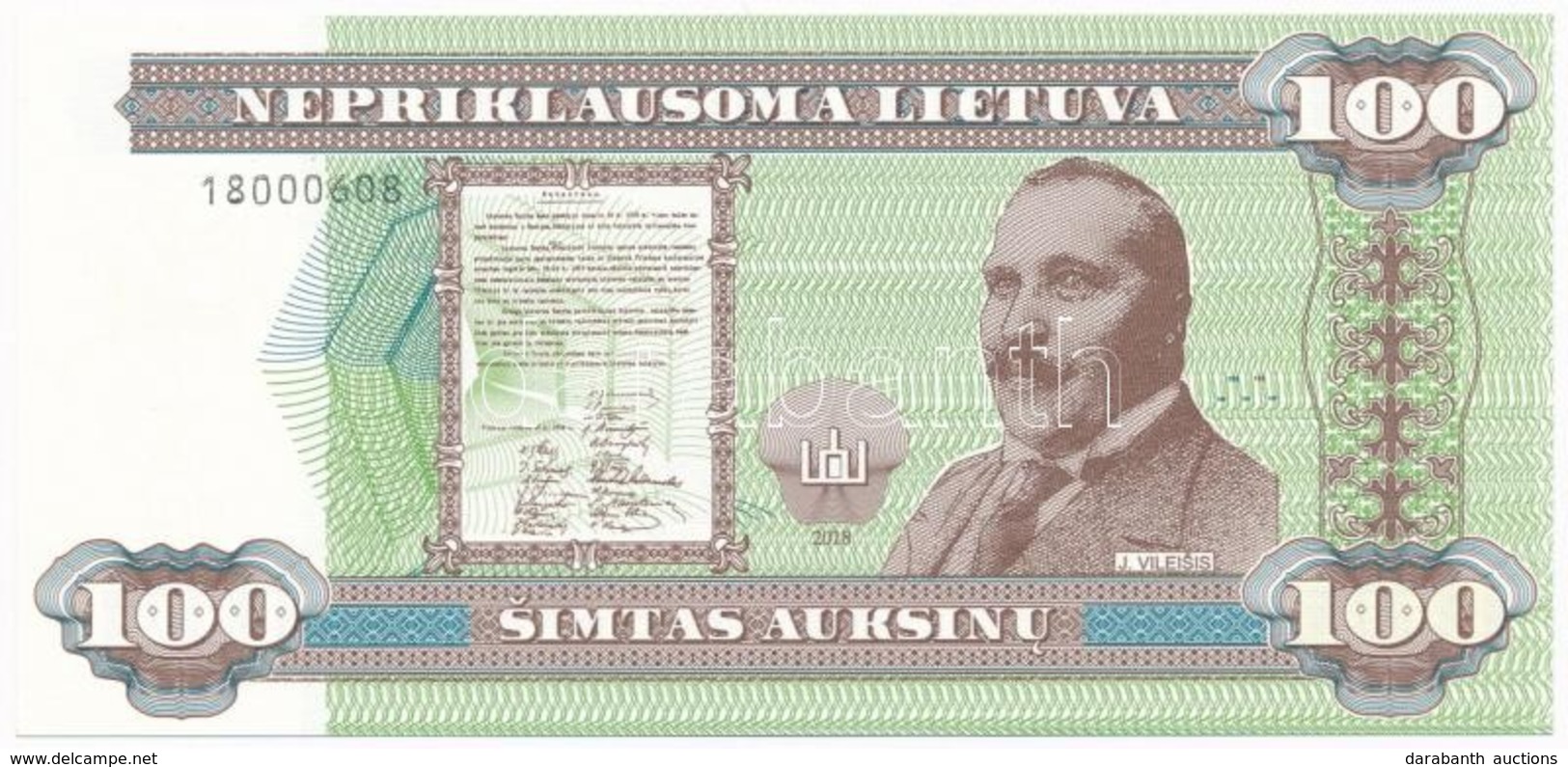 Litvánia 2018. 100 Névérték? Szuvenír Bankjegy T:I
Lithuania 2018. 100 Face Value Souvenir Banknote C:UNC - Sin Clasificación