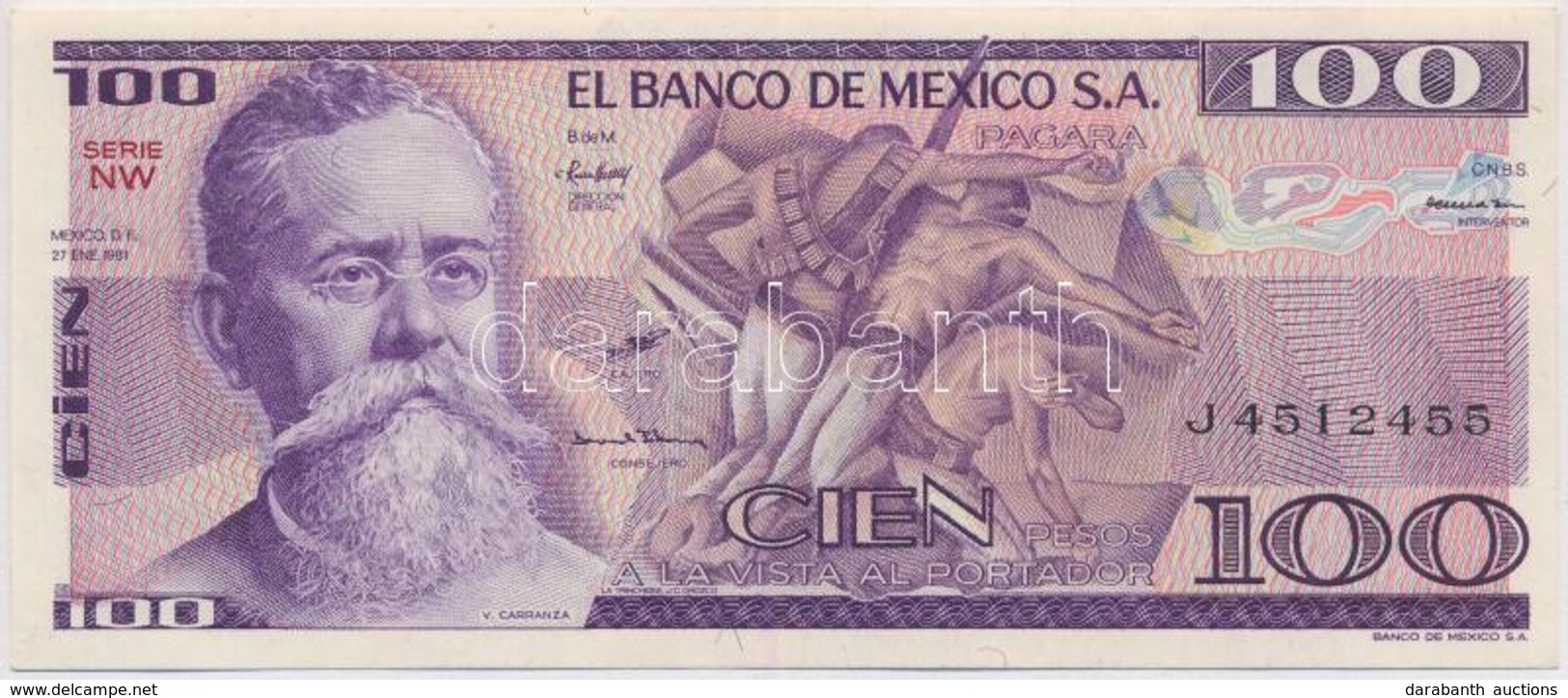 Mexikó 1981. 100P T:I
Mexico 1981. 100 Pesos C:UNC - Ohne Zuordnung