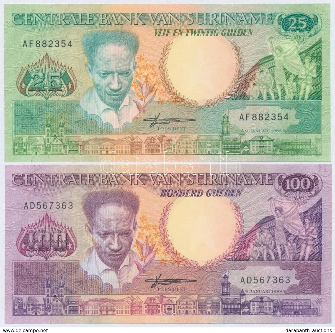 Suriname 1988. 25G + 100G T:I
Suriname 1988. 25 Gulden + 100 Gulden C:UNC - Sin Clasificación