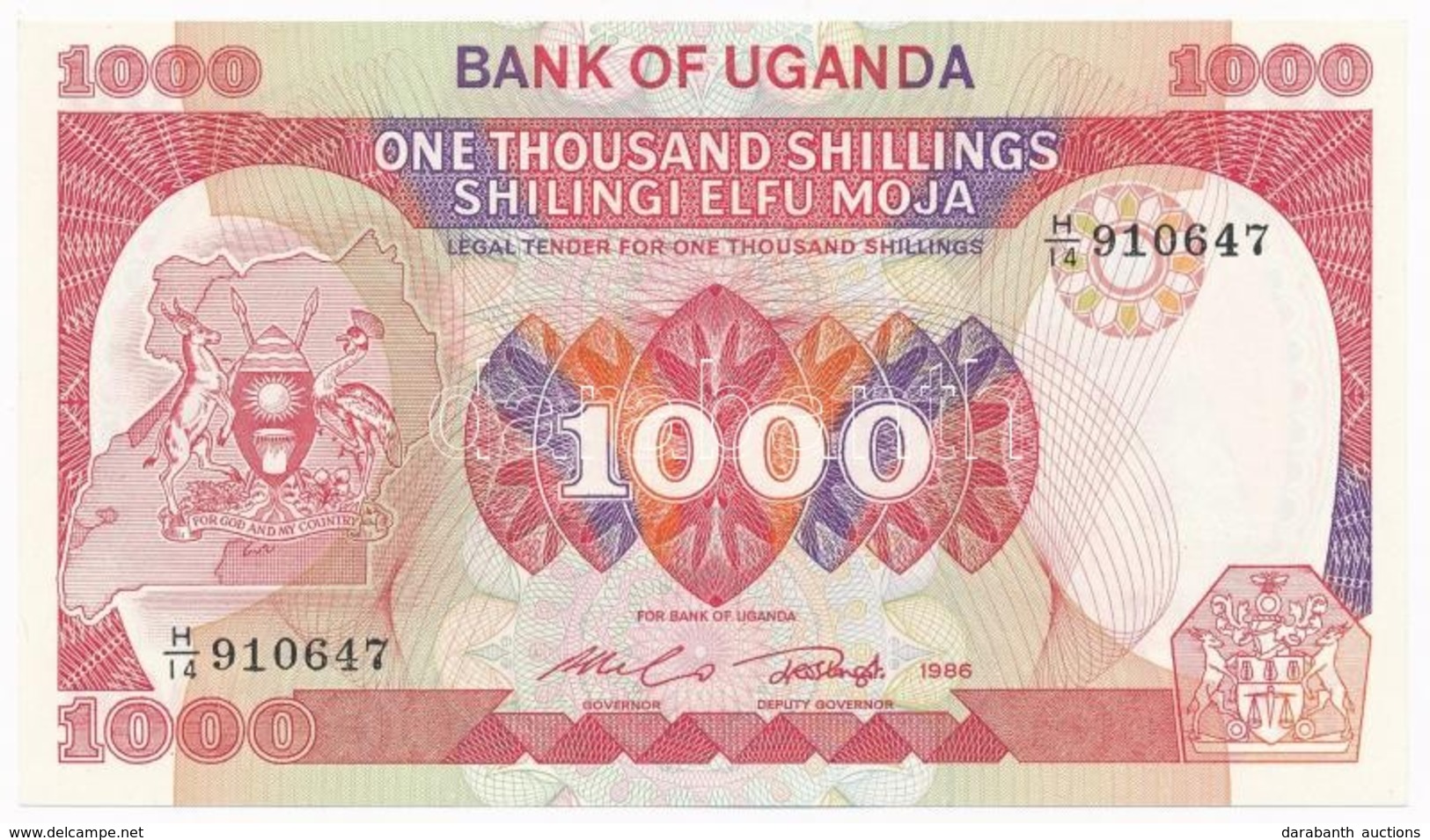 Uganda 1986. 1000Sh T:I
Uganda 1986. 1000 Shillings C:UNC - Ohne Zuordnung