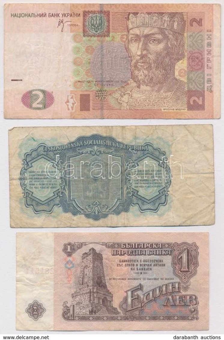 Vegyes: Csehszlovákia 1961. 3K + Bulgária 1974. 2L + Ukrajna 2005. 2H T:III,III-
Mixed: Czechoslovakia 1961. 3 Korun + B - Sin Clasificación