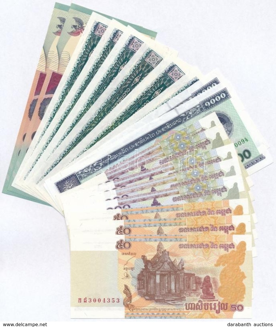 18db-os Vegyes Külföldi Bankjegy Tétel, Közte Kambodzsa, Laosz, Indonézia T:I,I-,II
18pcs Of Various Banknotes, Includin - Ohne Zuordnung