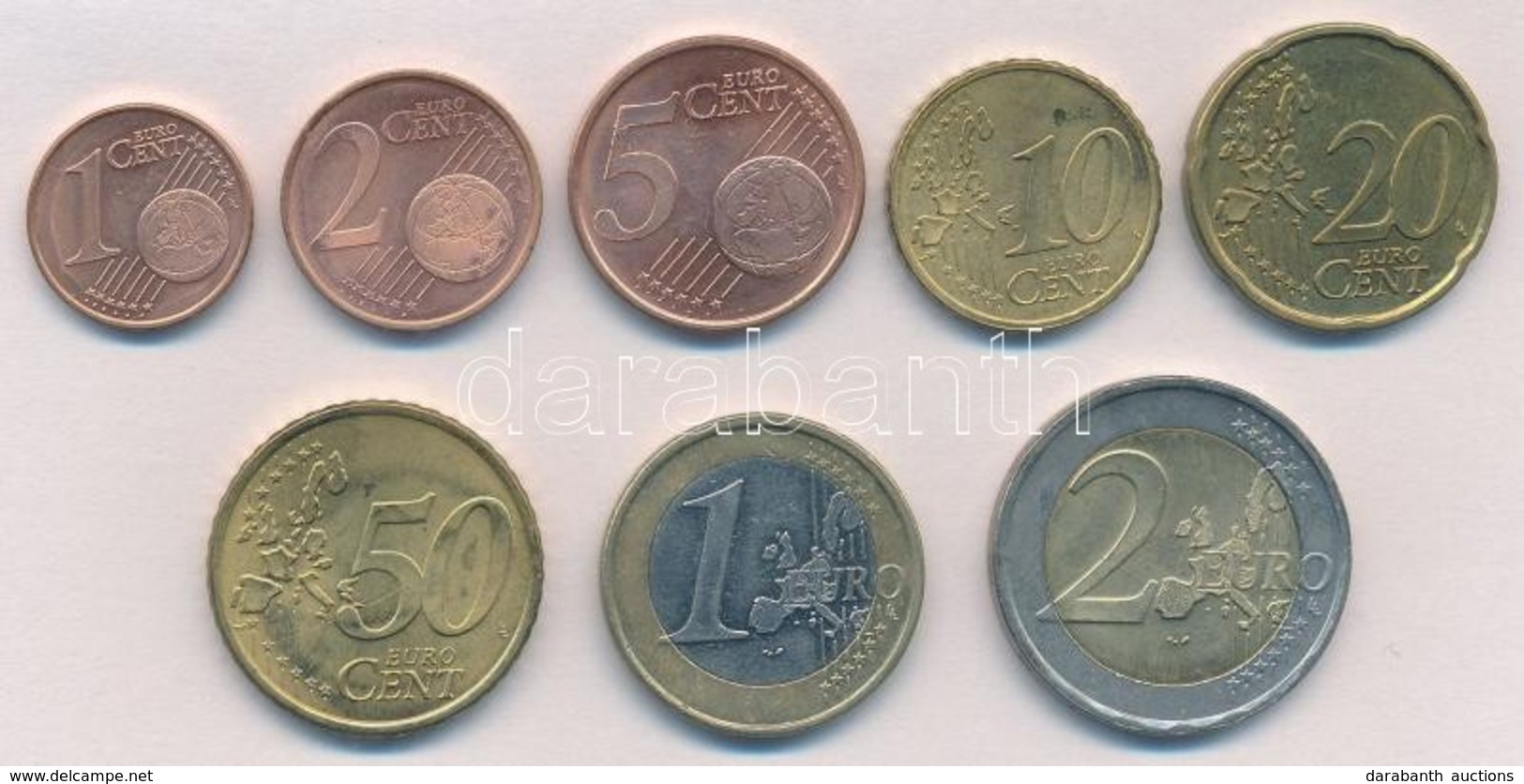 Finnország 1999-2000. 1c-2E (8xklf) Forgalmi Sor T:2 
Finland 1999-2000. 1 Cent - 2 Euro (8xdiff) Coin Set C:XF - Sin Clasificación