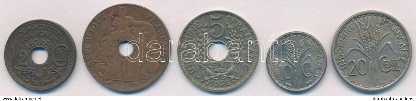 Francia Indokína 1920-1941. 1/2c-20c (5xklf) T:1-,2
French Indo-China 1920-1941. 1/2 Cent - 20 Cents (5xdiff) C:AU,XF - Sin Clasificación