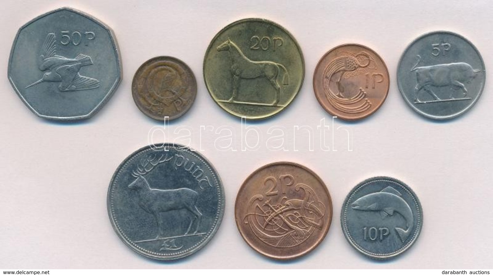 Írország 1970-1993. 1/2p-1? (8xklf) T:2
Ireland 1970-1993. 1/2 Penny - 1 Pound (8xdiff) C:XF - Sin Clasificación