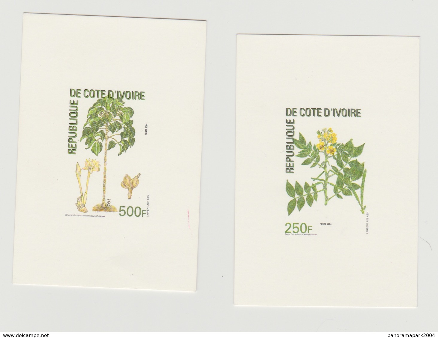 Côte D'Ivoire Ivory Coast Proof De Luxe 2004 Plantes Plants Pflanzen Fleur Flower Blume - Costa De Marfil (1960-...)