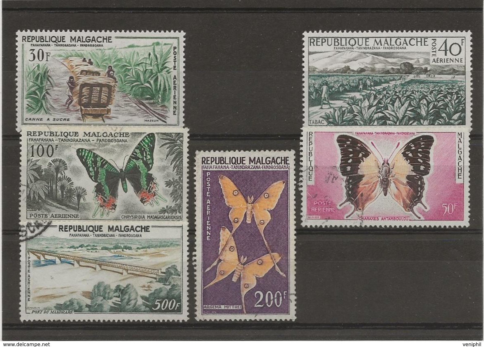 MADAGASCAR - POSTE AERIENNE N° 78 A 83 OBLITERES  TB -ANNEE 1960- COTE : 7,50 € - Airmail