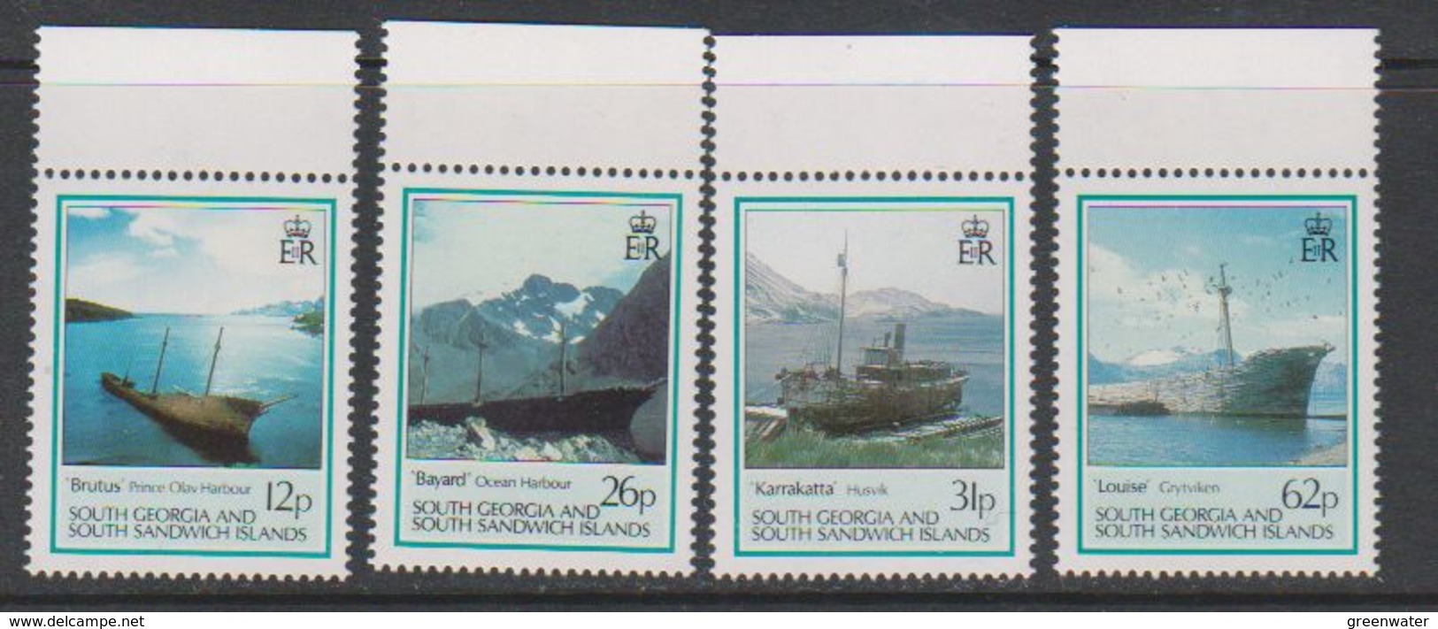 South Georgia 1990 Wrecks And Hulks 4v (+margin) ** Mnh (39451L) - Südgeorgien