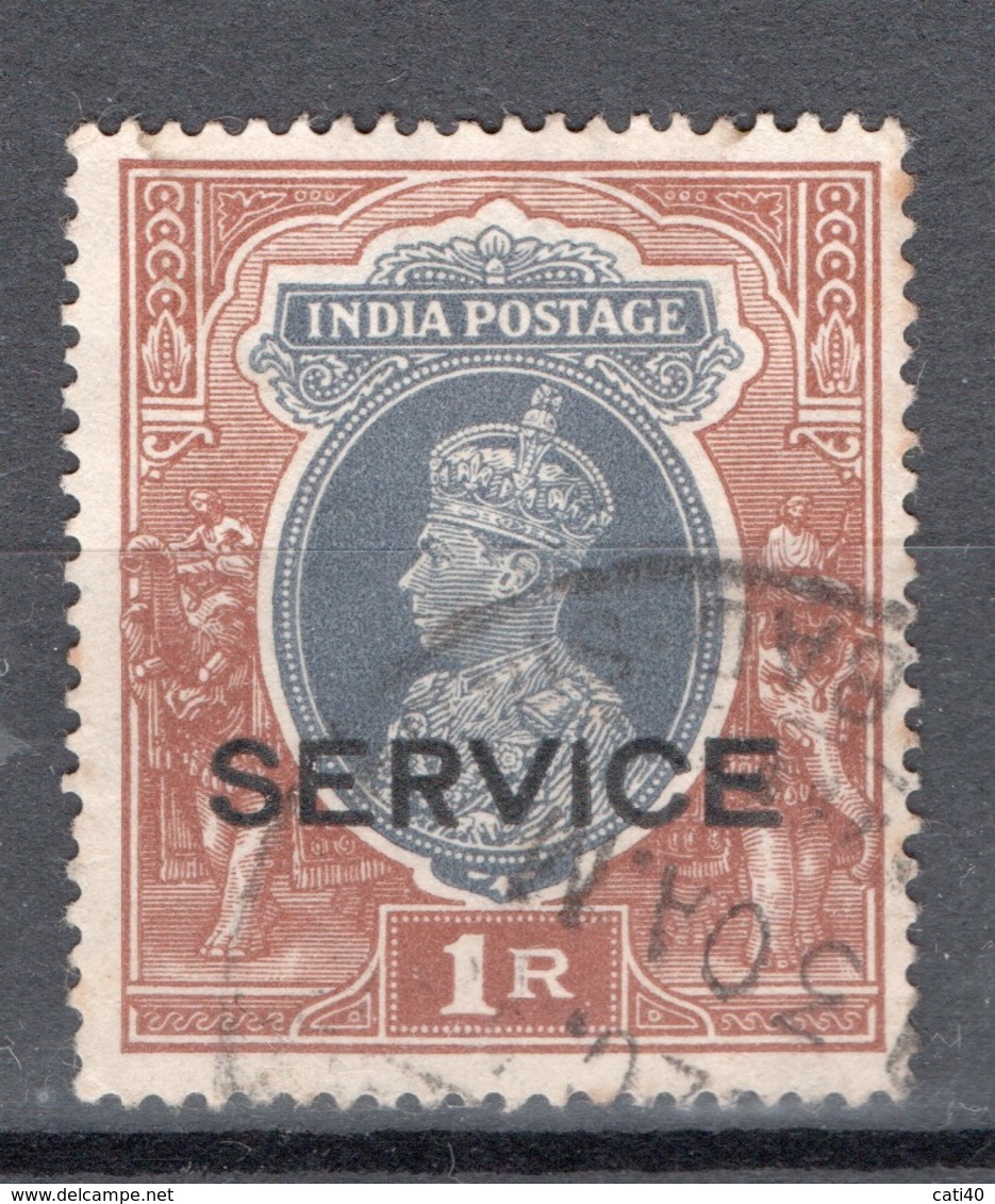 INDIA POSTAGE 1 R.  SERVICE  Bruno E Nero - Altri & Non Classificati