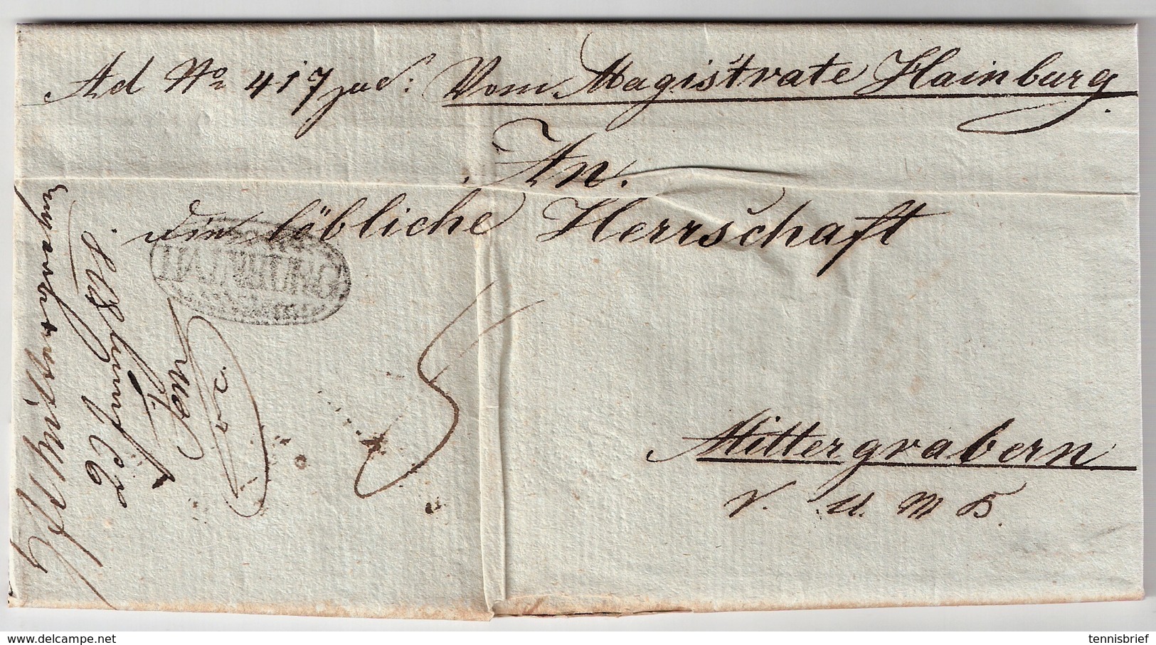 Österreich, 1838, " Hainburg ", Zier-Stp. ,   A619 - ...-1850 Préphilatélie