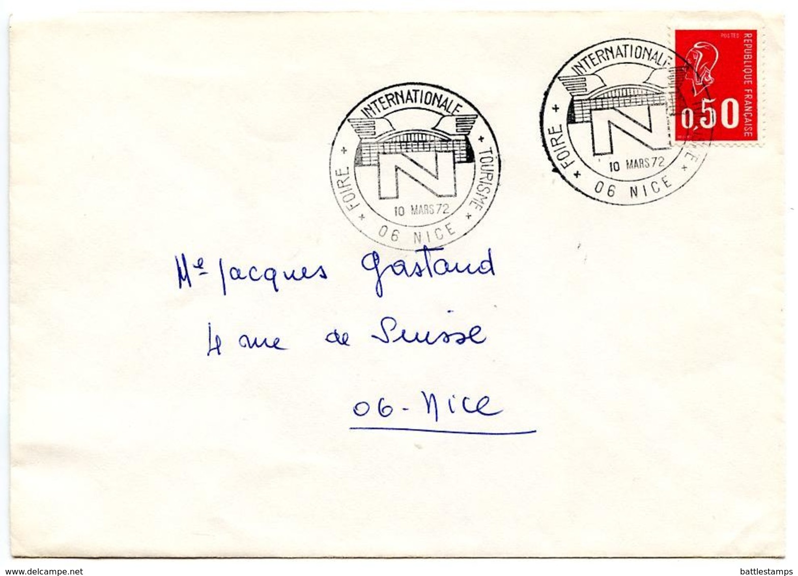 France 1972 Philatelic Cover Nice, International Tourism Fair - Commemorative Postmarks