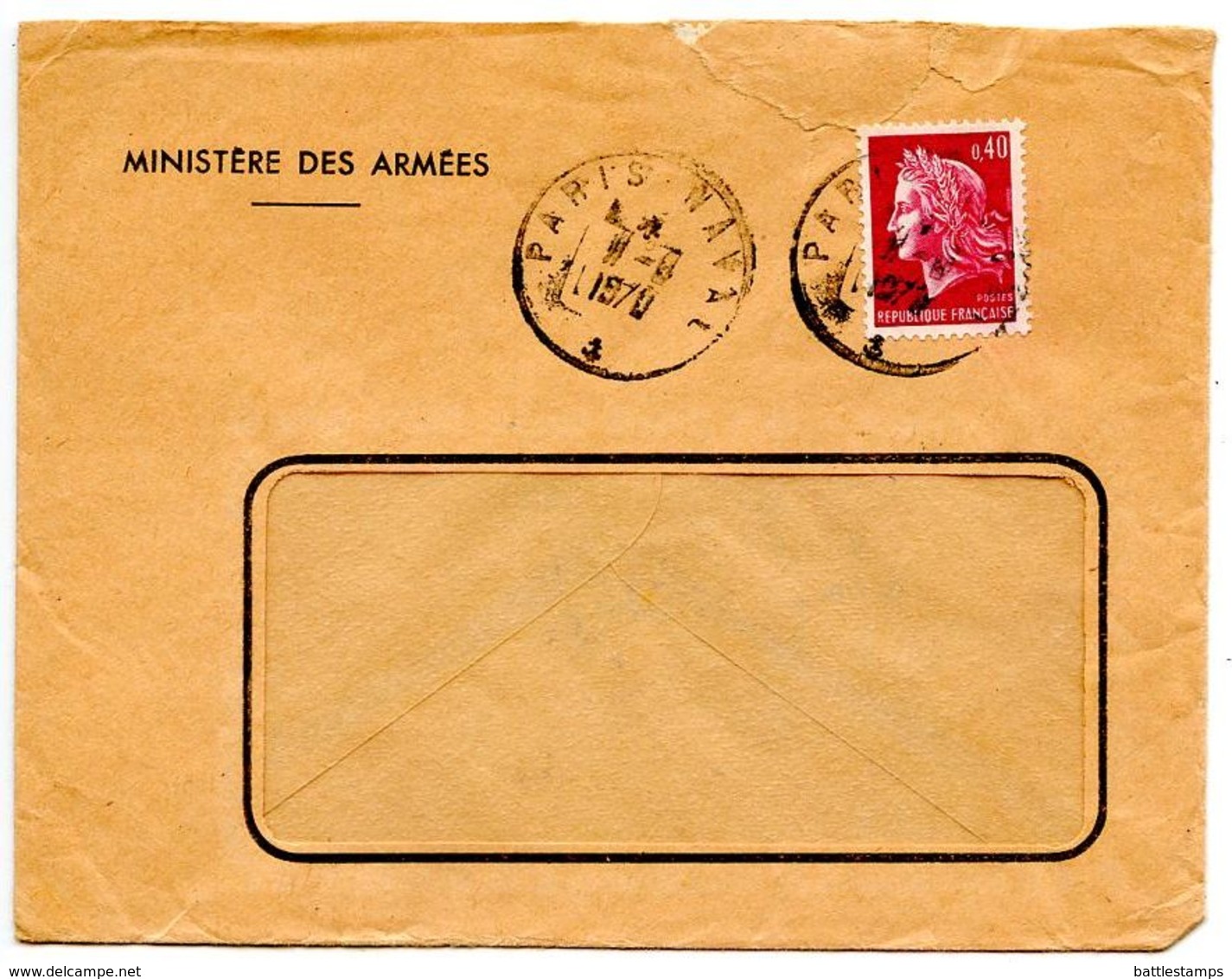 France 1970 Military Cover Paris Naval - Ministere Des Armees - Naval Post