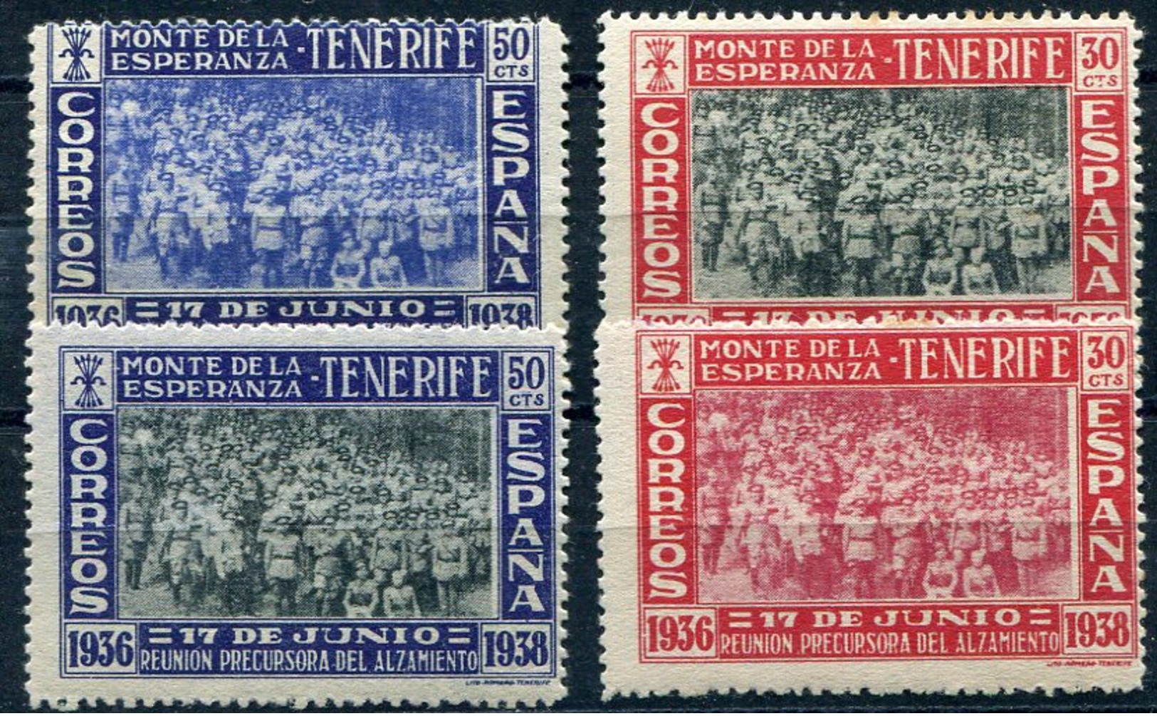 ESPAÑA    Canarias   Nº  52 / 55   Charnela -1029 - Nationalistische Uitgaves