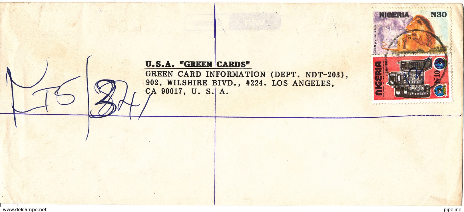 Nigeria Registered Cover Sent To USA With Topic Stamps - Nigeria (1961-...)