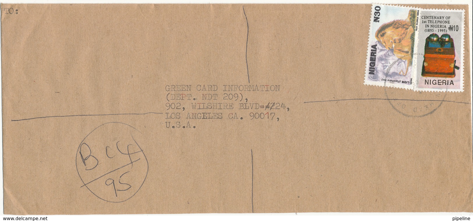 Nigeria Registered Cover Sent To USA With Topic Stamps - Nigeria (1961-...)