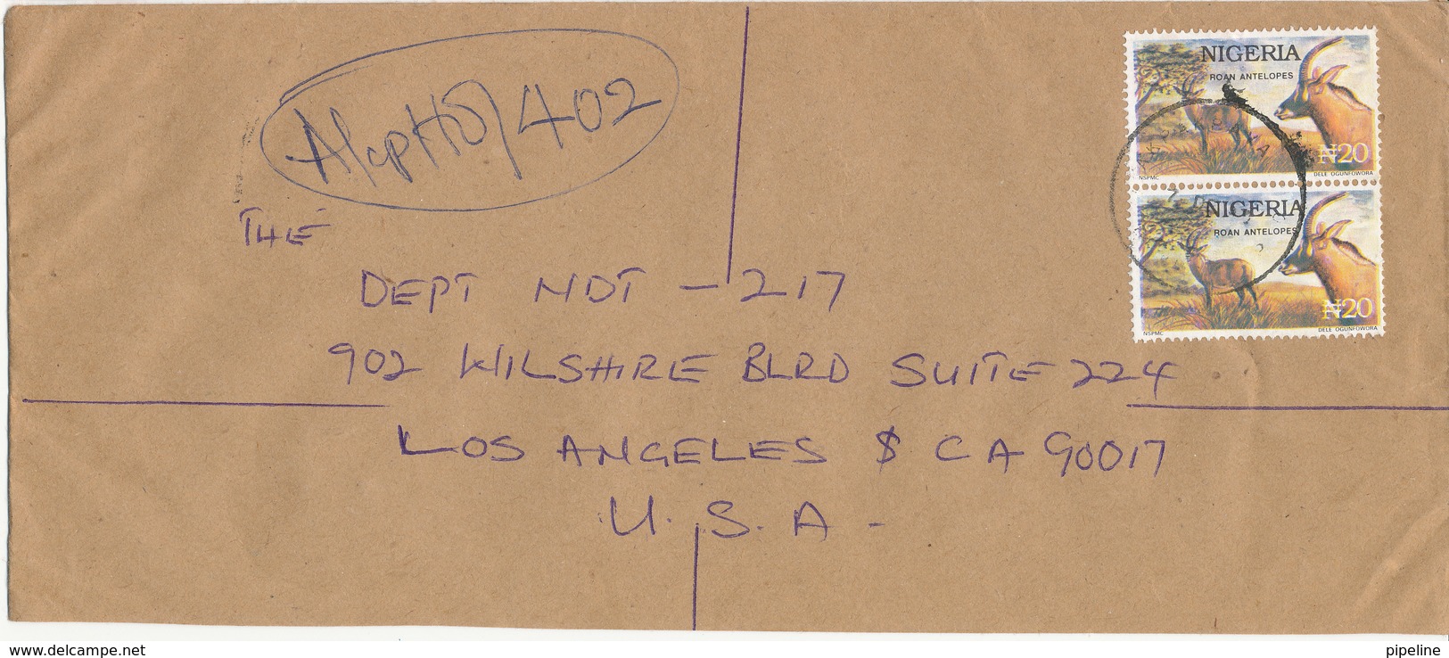 Nigeria Registered Air Mail Cover Sent To USA With Topic Stamps - Nigeria (1961-...)