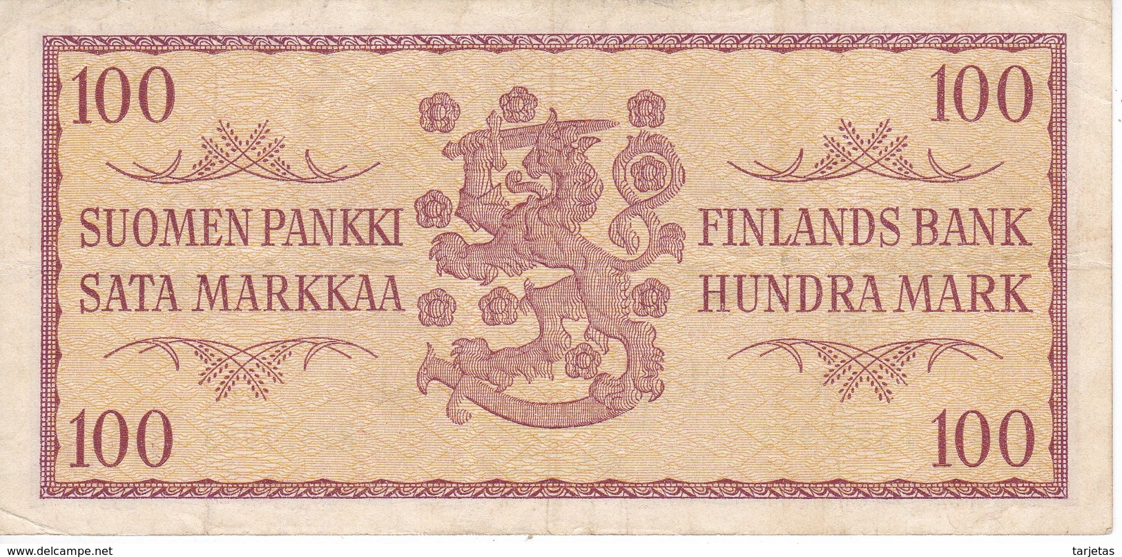 BILLETE DE FINLANDIA DE 100 MARKKAA DEL AÑO 1957  (BANKNOTE) - Finnland