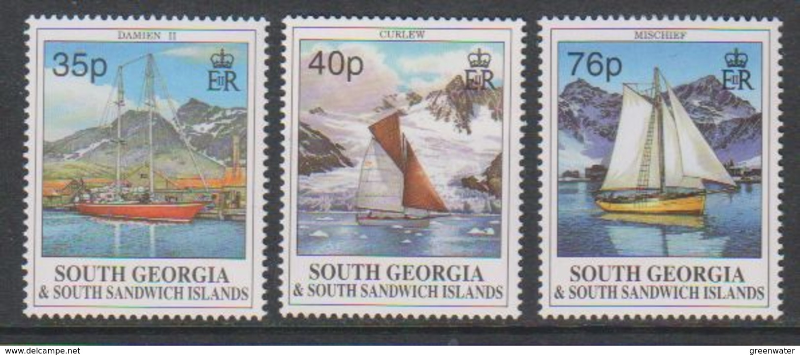 South Georgia 1995 Yachts 3v ** Mnh (39452) - Zuid-Georgia