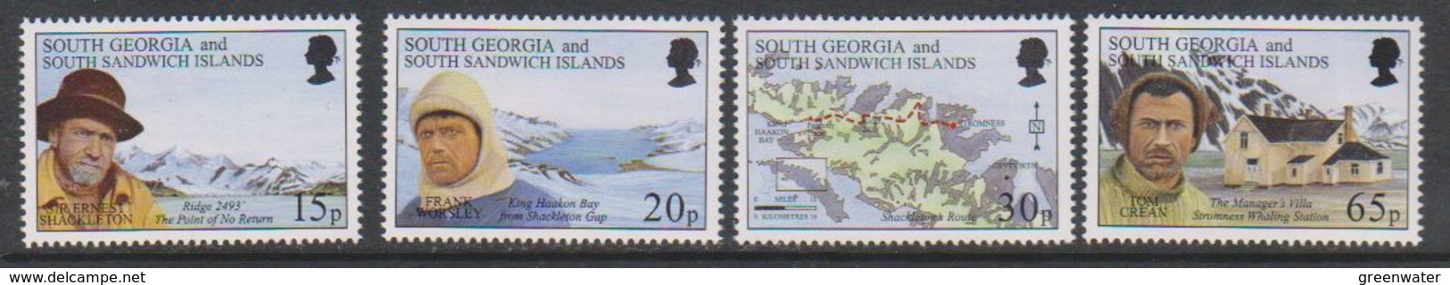 South Georgia 1996 Shackleton's Trek 4v ** Mnh (39452A) - Zuid-Georgia