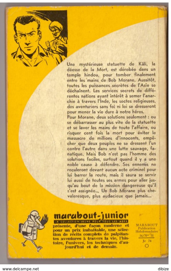 Bob Morane La Marque De Kâli N° 74. Edition Marabout. Etat Moyen. - Auteurs Belges