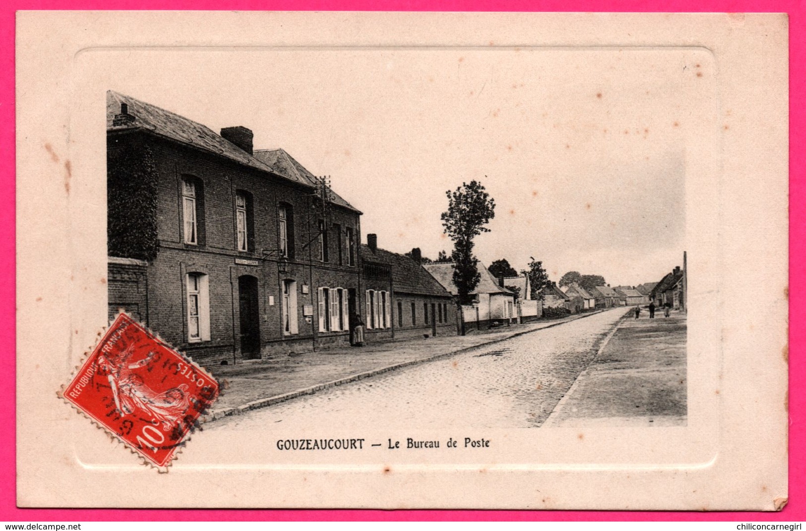 Gouzeaucourt - Le Bureau De Poste - Bureau Des Postes - Animée - Edit. RIBAUX - 1910 - Embossed - Marcoing