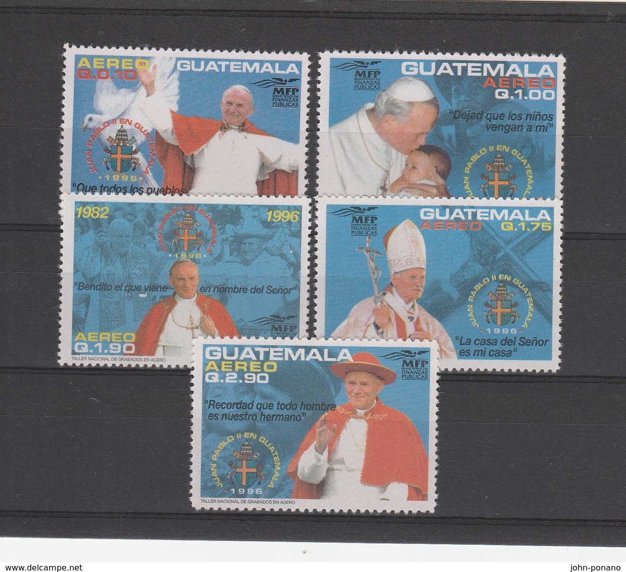 V] Série Complete Set  ** Visite Du Pape Jean-Paul II Guatatemala  John-Paul II Visit - Guatemala